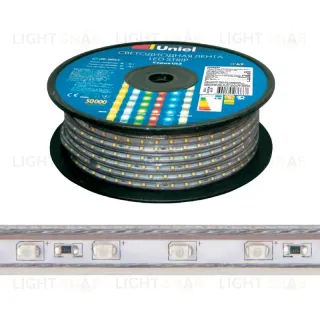 Светодиодная лента Uniel ULS-2835-60LED/m-10mm-IP67-220V-8W/m-50M-RED бобина ULS-2835-60LED/m-10mm-IP67-220V-8W/m-50M-RED бобина