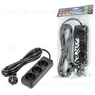 Удлинитель бытовой Uniel Ultra S-CU3-3 BLACK UL-00009983 S-CU3-3 BLACK