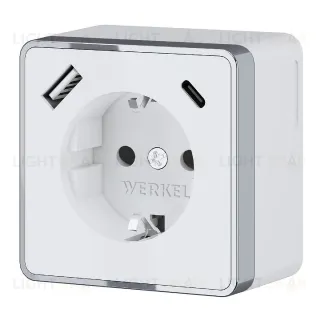 Розетка с заземлением, шторками и USB Werkel Gallant 4690389179594 W5071701 a057698 4690389179594