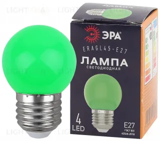 Лампа светодиодная Эра E27 1W 3000K ERAGL45-E27 Б0049574 Б0049574