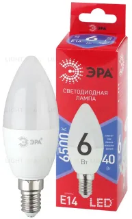 Лампа светодиодная Эра E14 6W 6500K LED B35-6W-865-E14 R Б0045339 Б0045339