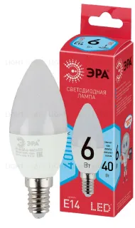 Лампа светодиодная Эра E14 6W 4000K LED B35-6W-840-E14 R Б0051057 Б0051057