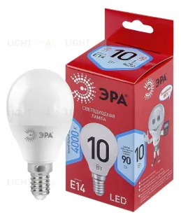 Лампа светодиодная Эра E14 10W 4000K LED P45-10W-840-E14 R Б0050233 Б0050233