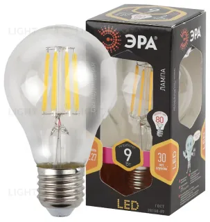 Лампа светодиодная Эра E27 9W 2700K F-LED A60-9W-827-E27 Б0043433 Б0043433