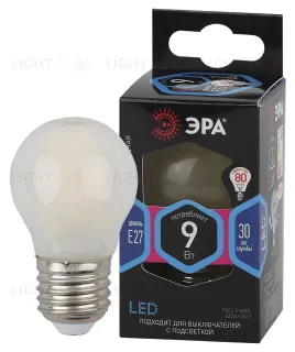 Лампа светодиодная Эра E27 9W 4000K F-LED P45-9w-840-E27 frost Б0047030 Б0047030