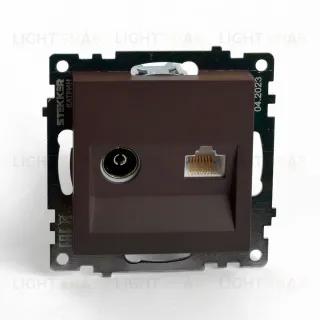 Розетка телевизионная 1-местная Stekker GLS00-7106-04 Катрин 49185 49185