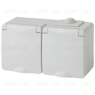 Розетка ЭРА Эксперт 2х2P E IP65 со шторками 16A 250V 11-2604-03 Б0035992 Б0035992