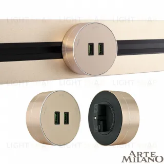 Трековая розетка Arte Milano Am-track-sockets 380011TS/USBx2 Gold 380011TS/USBx2 Gold