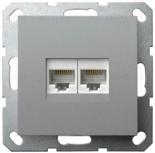 Интернет розетка Jasmart двойная S разъем RJ45х2 (8/8) G6106S G6106S