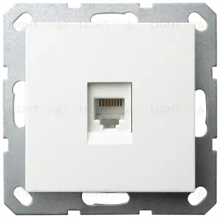 Интернет розетка Jasmart разъем RJ45 с накладкой белый глянцевый G6105W G6105W