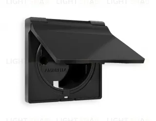 Лицевая панель для розетки с/з со шторками и крышкой Ambrella Volt Alfa AP8080 AP8080