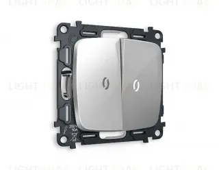 Комплект механизма 2-кл проходного выключателя с подсветкой Ambrella Volt Omega MO404035 MO404035