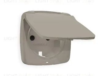 Лицевая панель для розетки с/з со шторками и крышкой Ambrella Volt Omega OP3680 OP3680