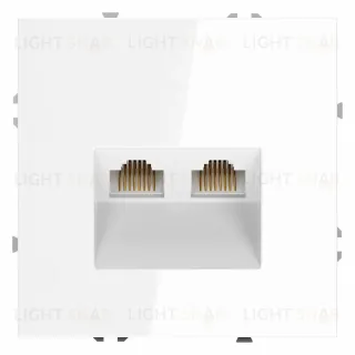 Розетка компьютерная двойная Voltum S70 VLS060201 (белый глянцевый) VLS060201