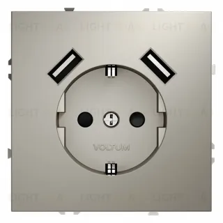 Розетка с USB, А+А Voltum S70 VLS040403 (кашемир) VLS040403