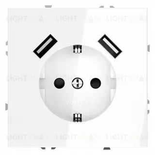 Розетка с USB, А+А Voltum S70 VLS040401 (белый глянцевы VLS040401