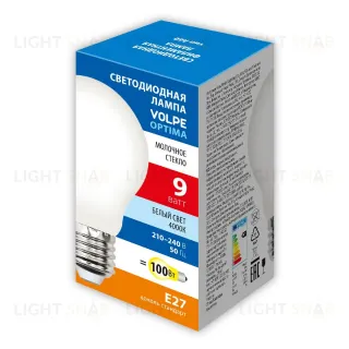 Лампа светодиодная Volpe Optima LED-A60-9W/4000K/E27/FR/SLF UL-00008301 LED-A60-9W/4000K/E27/FR/SLF