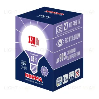 Лампа светодиодная Volpe Norma LED-G95-16W/6500K/E27/FR/NR UL-00010995 LED-G95-16W/6500K/E27/FR/NR