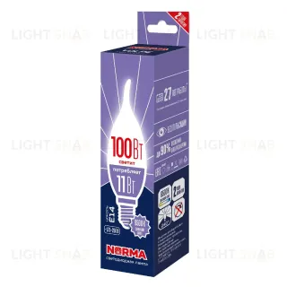 Лампа светодиодная Volpe Norma LED-CW37-11W/6500K/E14/FR/NR UL-00010991 LED-CW37-11W/6500K/E14/FR/NR