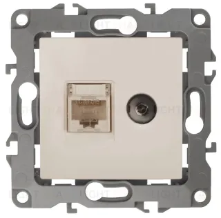 Розетка комбинированная RJ45+TV Эра 12-3110-02 Б0027442 Б0027442