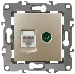 Розетка комбинированная RJ45+TV Эра 12-3110-04 Б0027444 Б0027444