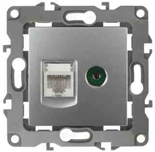 Розетка комбинированная RJ45+TV Эра 12-3110-03 Б0027443 Б0027443