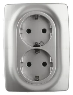 Розетка 2x2P+E Schuko со шторками Эра 12-2108-03 Б0036444 Б0036444
