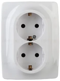 Розетка 2x2P+E Schuko со шторками Эра 12-2108-01 Б0036442 Б0036442