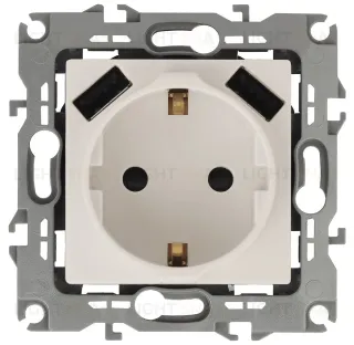 Розетка 2P+E со шторками и 2xUSB Эра 12-4109-02 Б0047841 Б0047841