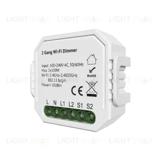 Двухканальное Wi-Fi реле-диммер Denkirs Relay RL1004-DM/1 RL1004-DM/1