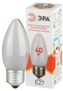 Лампа накаливания Эра B-40-E27-230-FR свечка Б0066400 Б0066400