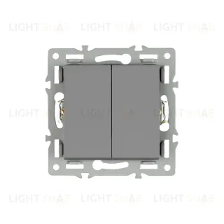 Механизм выключателя двухклавишный непроходной Arlight SWT-MK02-PL-GR (250V, 16A) 043726 043726