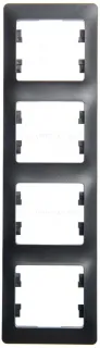 Рамка 4-ая вертикальная Systeme Electric Glossa Антрацит GSL000708 GSL000708