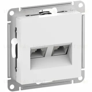 Розетка компьютерная двойная (2хRJ45) кат.6А Systeme Electric AtlasDesign Белый ATN000188 ATN000188