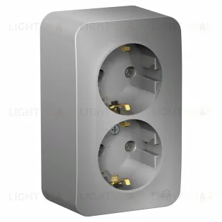 Розетка 2-ая с/з без шторок 16А, 250В, изолир. Пластина Systeme Electric Blanca наруж Алюминий BLNRA010213 BLNRA010213