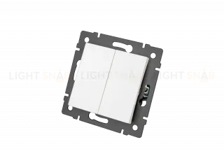 Механизм выключателя двухклавишный проходной Arlight SWT-MKP2-PL-WH-V (250V, 10A) 049892 049892