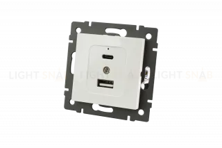 Механизм USB розетки Arlight SCT-MUAC-PL-WH-V (5V, 3A, QC4) 049839 049839