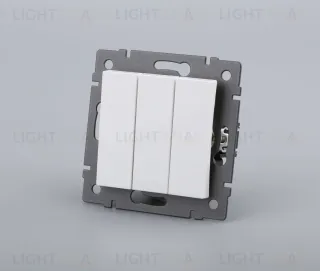 Механизм выключателя трехклавишный непроходной Arlight SWT-MK03-PL-WH-V (250V, 10A) 049896 049896
