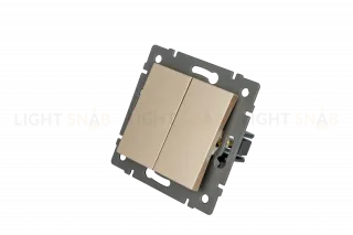 Механизм выключателя двухклавишный непроходной Arlight SWT-MK02-PL-GD-V (250V, 10A) 049890 049890