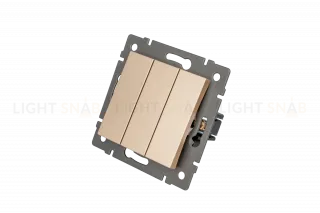Механизм выключателя трехклавишный непроходной Arlight SWT-MK03-PL-GD-V (250V, 10A) 049899 049899