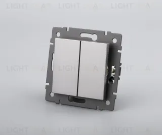 Механизм выключателя двухклавишный проходной Arlight SWT-MKP2-PL-GR-V (250V, 10A) 049894 049894