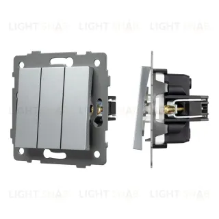 Механизм выключателя трехклавишный непроходной Arlight SWT-MK03-PL-GR-V (250V, 10A) 049898 049898