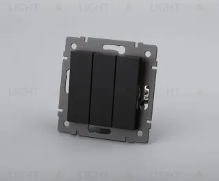 Механизм выключателя трехклавишный непроходной Arlight SWT-MK03-PL-BK-V (250V, 10A) 049897 049897