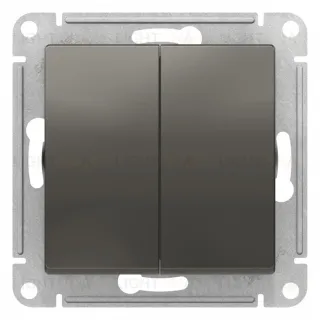Переключатель 2-клавишный перекрестный, 2 x сх. 7, 10АХ Systeme Electric AtlasDesign Сталь ATN000973 ATN000973