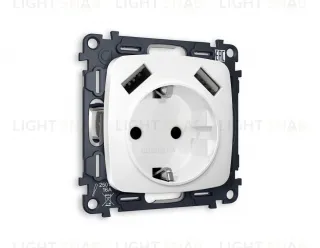 Комплект механизма электрической розетки USB A+A 18W Ambrella Volt Omega (OP1090, VM155) MO109010 MO109010