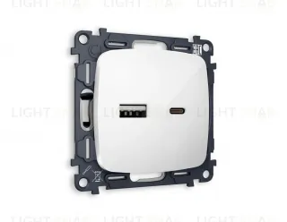 Комплект механизма розетки USB A+C 20W Ambrella Volt Omega (OP1110, VM177) MO111010 MO111010