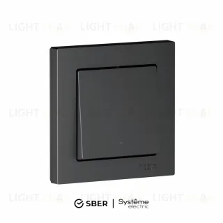 Выключатель 1-кл с подсв., Zigbee, сх.1, L+N, 10А SBER Systeme Electric AtlasDesign Smart Карбон ATN001013Z ATN001013Z