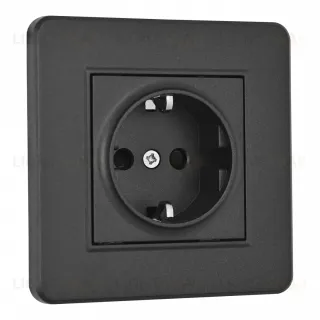Комплект розетки с/з и шторками и рамкой Arte Milano SET16-1-40-1 black SET16-1-40-1 black