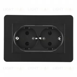 Розетка двойная с/з и шторками Arte Milano SET16-double-40-2 black SET16-double-40-2 black