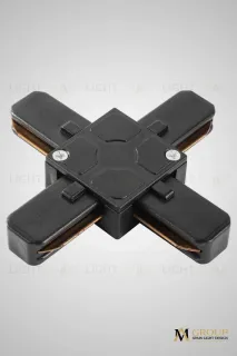 Трековый однофазный X-образный соединитель AM Group AM178 BK AM178 BK